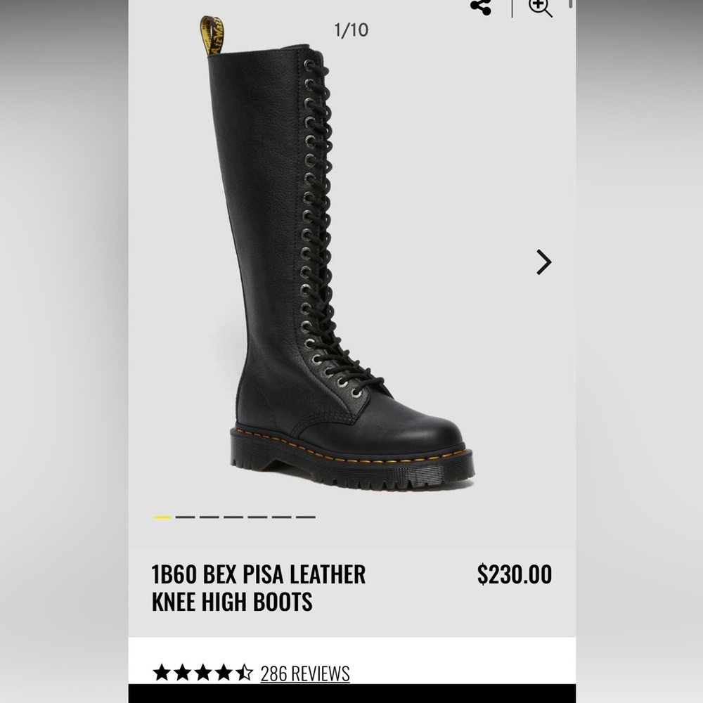 DR MARTENS 1B60 BEX PISA LEATHER KNEE HIGH BOOTS